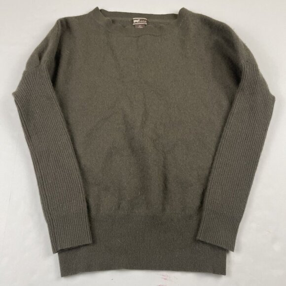 Oats Cashmere Sweater Women’s M Crewneck Pullover Soft Light Crew Neck Green - Picture 1 of 8